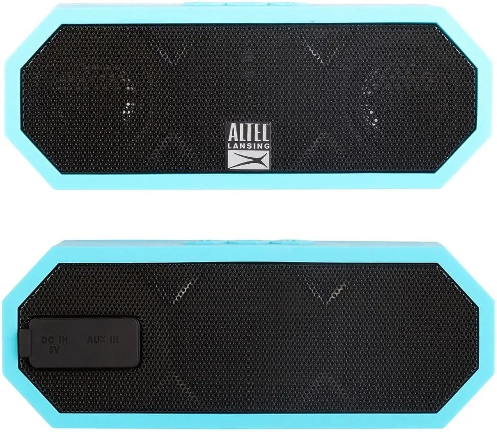 Altec Lansing Jacket H2O 2 - Waterproof Bluetooth Speaker with 3.5mm Aux Port, IP67 Certified & Floats in Water, Compact & Portable Speaker for Travel & Outdoor Use, 8 Hour Playtime
