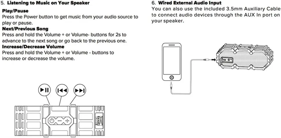 Altec Lansing Jacket H2O 2 - Waterproof Bluetooth Speaker with 3.5mm Aux Port, IP67 Certified & Floats in Water, Compact & Portable Speaker for Travel & Outdoor Use, 8 Hour Playtime