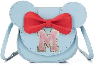 AMPOSSTO Cute Mouse Ears Crossbody Purse for Little Girls Large Bow Shoulder Bag Handbag Red Small