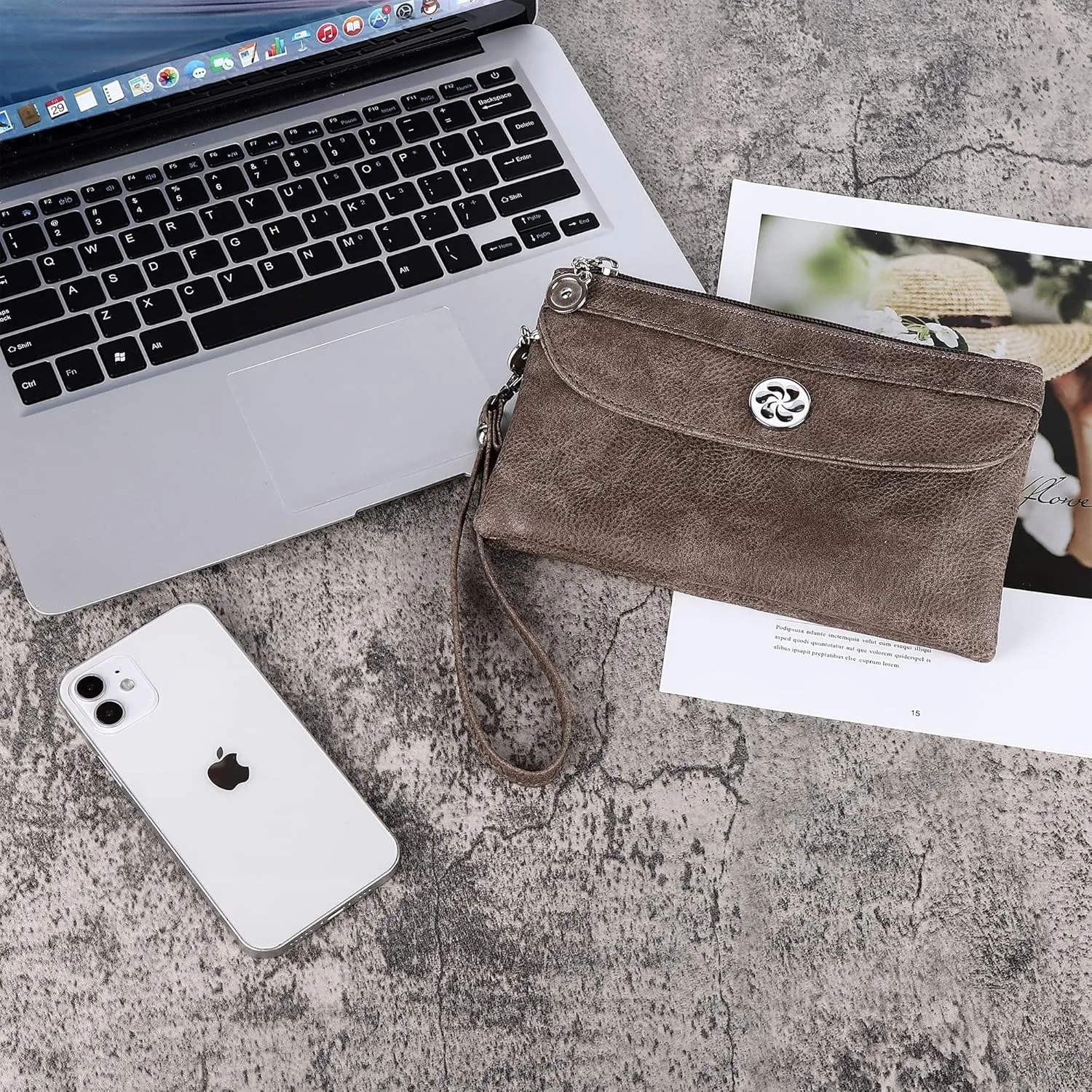 Angel Kiss Crossbody Bags Small Purses for Women Vegan Leather Cell Phone Wallet Purse with Wristlet Strap