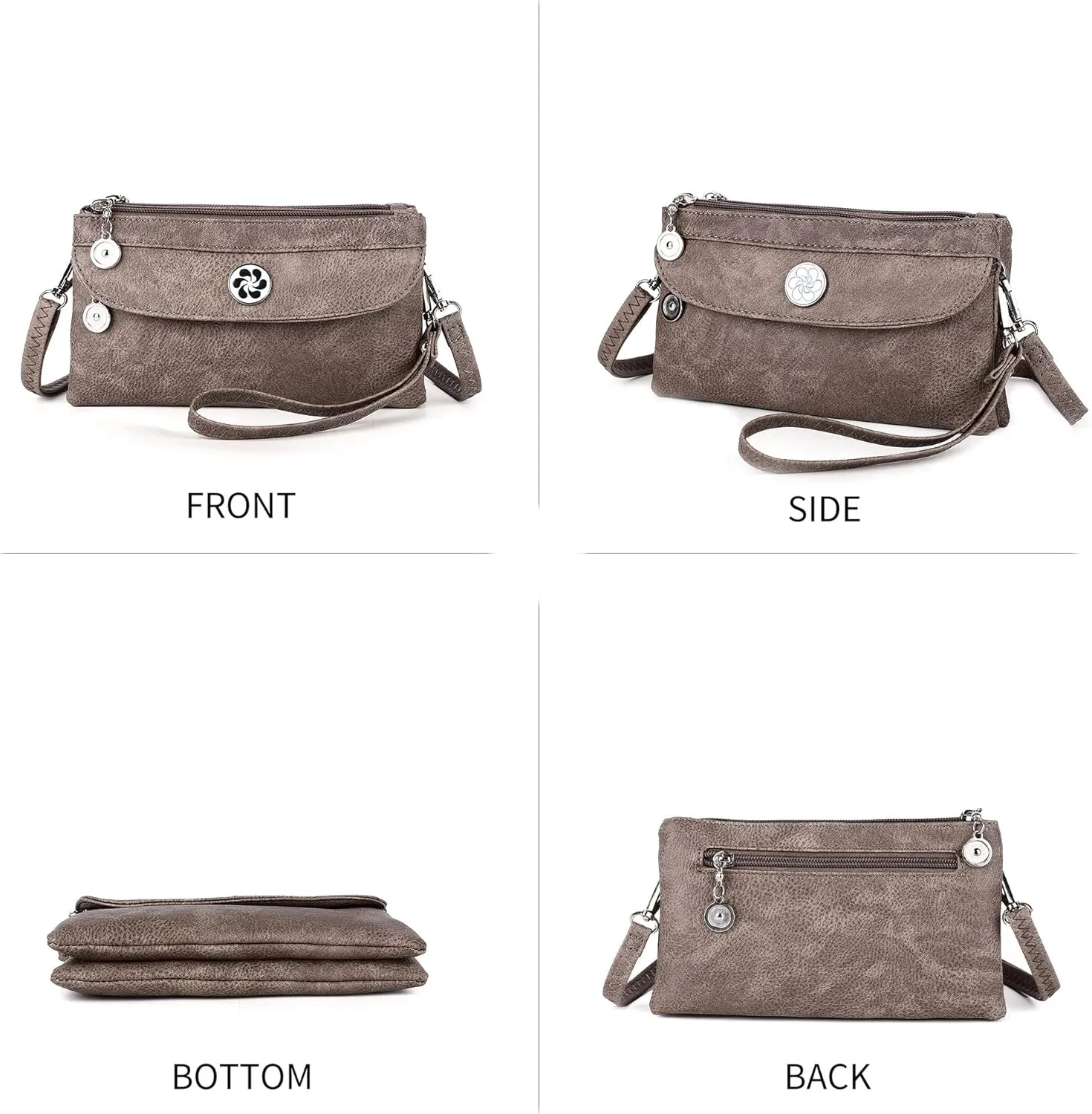 Angel Kiss Crossbody Bags Small Purses for Women Vegan Leather Cell Phone Wallet Purse with Wristlet Strap