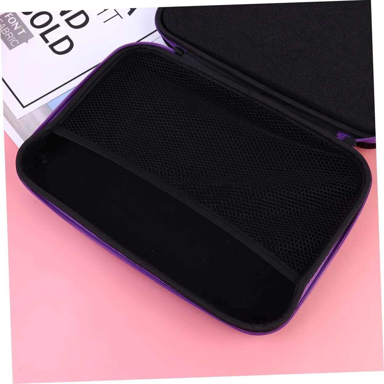 Angoily 2pcs Purse Organizer Insert Carry Case Travel Storage Box High Capacity, Purple, Size 2