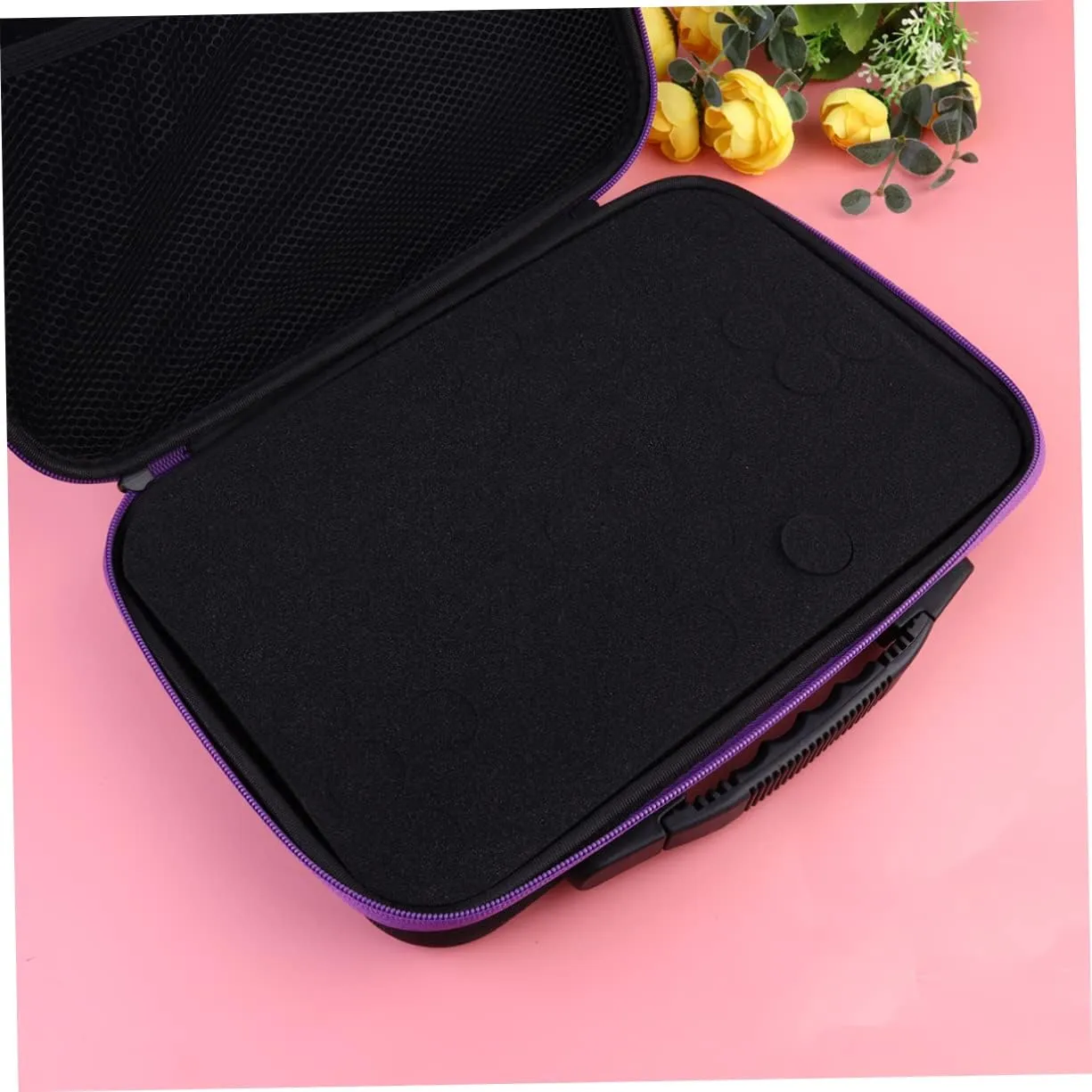 Angoily 2pcs Purse Organizer Insert Carry Case Travel Storage Box High Capacity, Purple, Size 2