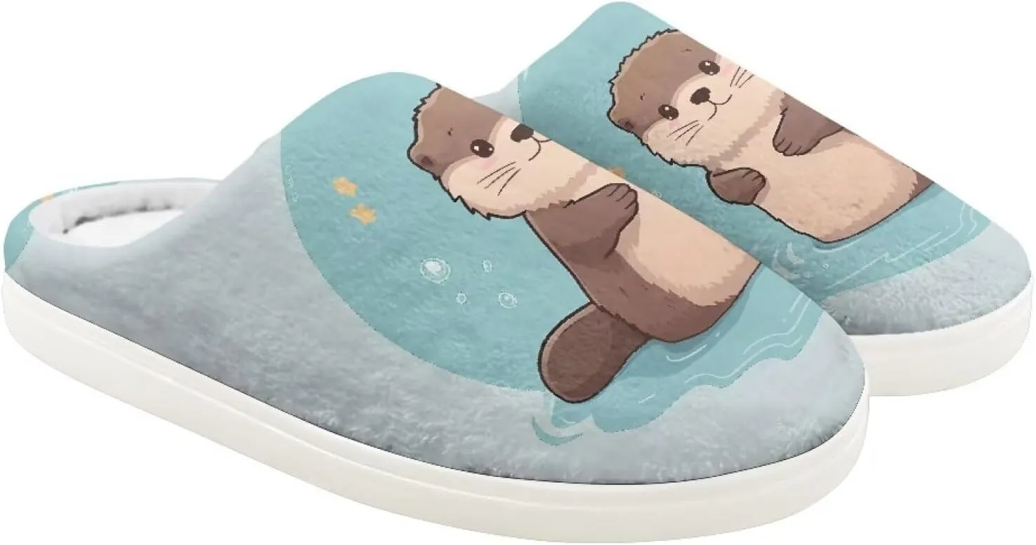 Animal Children's Plush Slippers Slip on Little kids Furry Non-Slip Warm Comfy Fluffy Lightweight Soft Indoor Washable House Slippers Size9-14.5