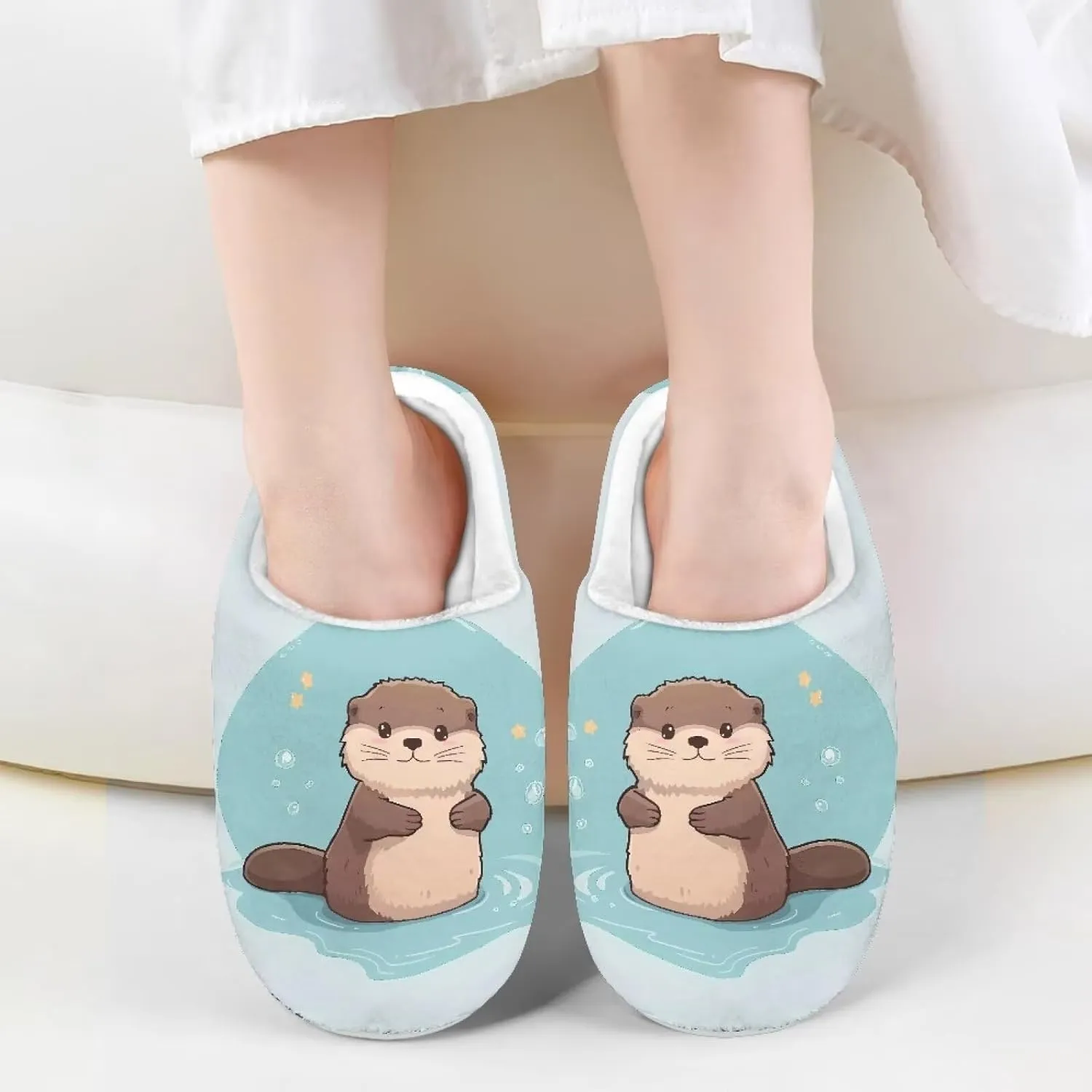 Animal Children's Plush Slippers Slip on Little kids Furry Non-Slip Warm Comfy Fluffy Lightweight Soft Indoor Washable House Slippers Size9-14.5
