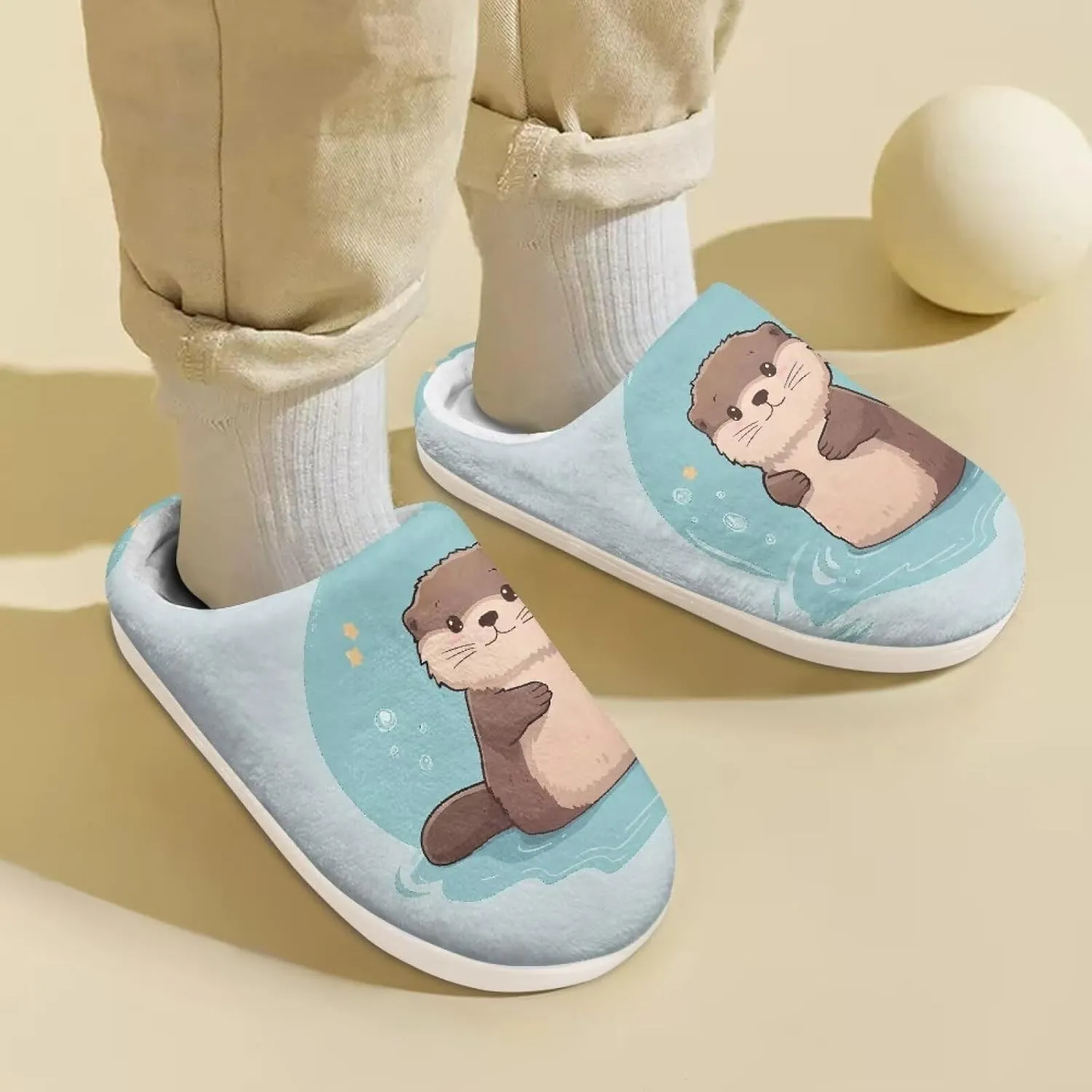 Animal Children's Plush Slippers Slip on Little kids Furry Non-Slip Warm Comfy Fluffy Lightweight Soft Indoor Washable House Slippers Size9-14.5