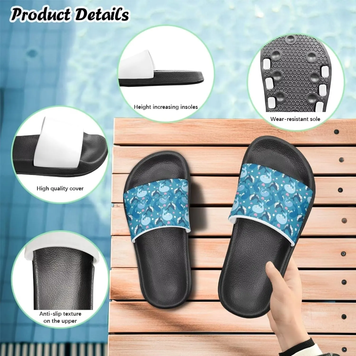 Animal Pattern Kids Sandals for Boys Girls House Slides Children's Cozy Pillow Slippers Non-Slip for Beach Days
