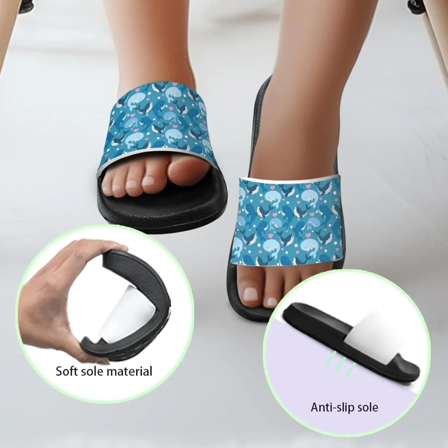 Animal Pattern Kids Sandals for Boys Girls House Slides Children's Cozy Pillow Slippers Non-Slip for Beach Days