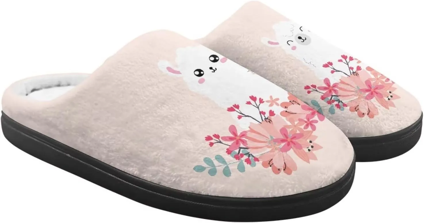 Animals Slip On Plush Slippers for Little Kids Boys Girls Lightweight Fuzzy Warm Winter Slippers Soft Flannel Indoor Outdoor Washable House Shoes Size 9-15