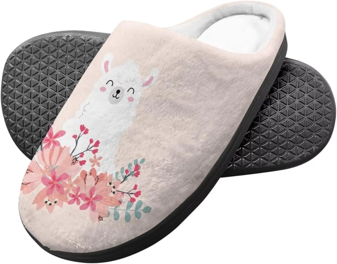 Animals Slip On Plush Slippers for Little Kids Boys Girls Lightweight Fuzzy Warm Winter Slippers Soft Flannel Indoor Outdoor Washable House Shoes Size 9-15