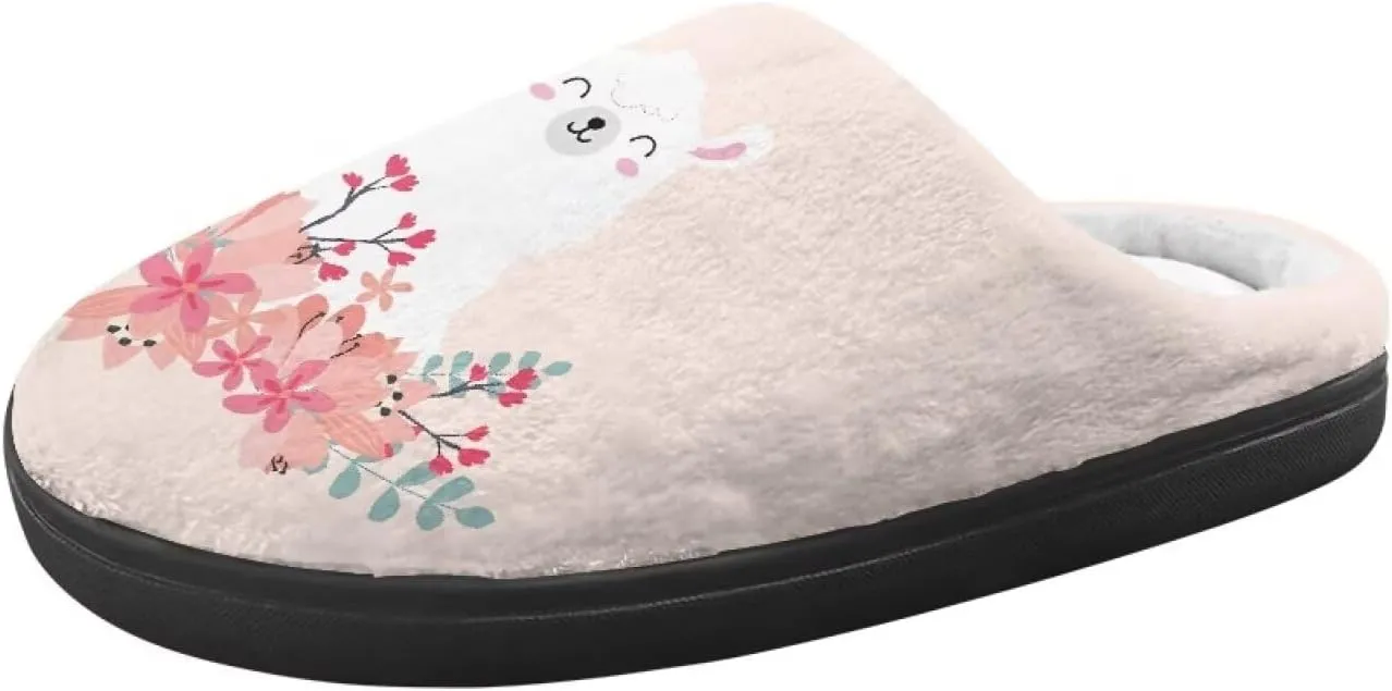 Animals Slip On Plush Slippers for Little Kids Boys Girls Lightweight Fuzzy Warm Winter Slippers Soft Flannel Indoor Outdoor Washable House Shoes Size 9-15