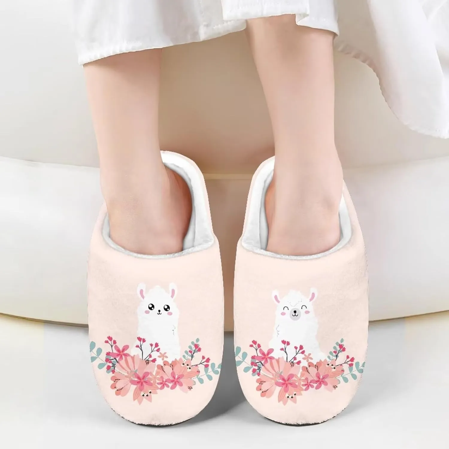 Animals Slip On Plush Slippers for Little Kids Boys Girls Lightweight Fuzzy Warm Winter Slippers Soft Flannel Indoor Outdoor Washable House Shoes Size 9-15