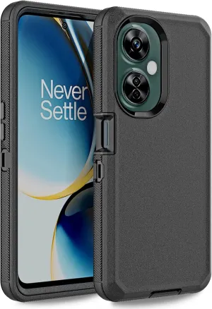 Anloes for Oneplus Nord N30 5G/CE 3 Lite Case, Defender Phone Case Heavy Duty Shockproof Dustproof Rugged Protective, 3 in 1 Bumper Cover for Oneplus Nord N30 Black(Without Built-in Screen Protector)