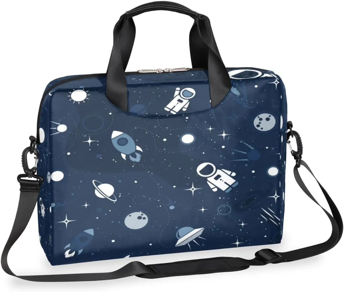 Astronaut Space Shuttle 16 Inch Laptop Bag Case 15 15.6 Computer Shoulder Messenger Bag Waterproof Laptop Carrying Case with Adjustable Shoulder Strap for Men, Women
