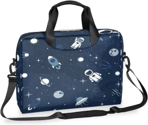Astronaut Space Shuttle 16 Inch Laptop Bag Case 15 15.6 Computer Shoulder Messenger Bag Waterproof Laptop Carrying Case with Adjustable Shoulder Strap for Men, Women