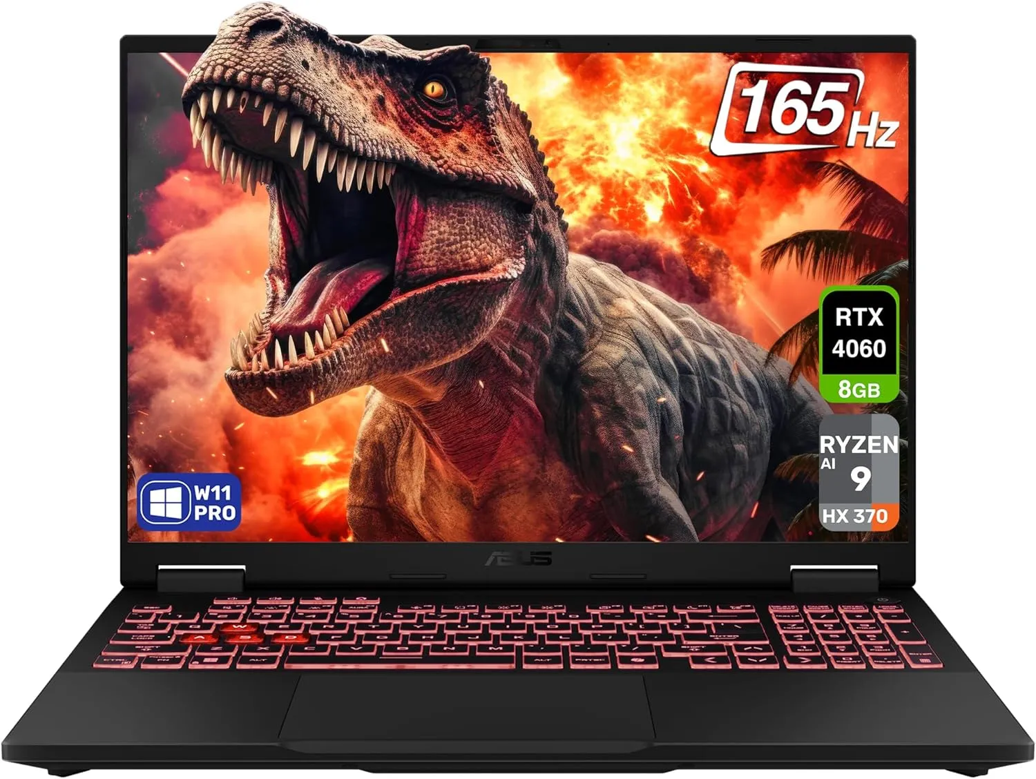 ASUS TUF A16 Copilot  Gaming Laptop, AMD Ryzen AI 9 HX 370, 32 GB LPDDR5x RAM, 2 TB PCle SSD, 16" WQXGA (2560x1600) 165Hz Display, Nvidia G-Force RTX 4060, 1-Zone RGB Keyboard, W11 Pro, Jaeger Gray