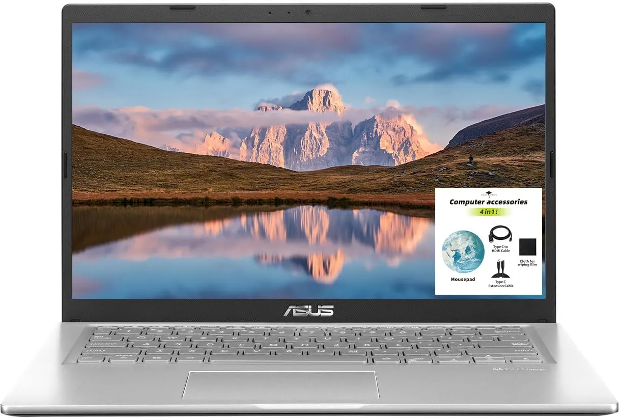 ASUS Vivobook 14" HD Laptop for Student and Business, Intel Core i3-1115G4(Beat i5-1005G4), 16GB RAM, 512GB PCIe SSD, Intel UHD Graphics, Webcam, WiFi 5, Bluetooth, Win 11 GM Accessories