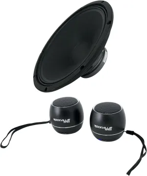 Audiosavings Bundle: (1) Celestion TF1525 250W 15" Ferrite Magnet Mid Driver W/Pressed Steel Chassis Bundle with (1) Pair Rockville RPB3-BLACK Wireless Linking Portable Bluetooth Speakers (3 Items)