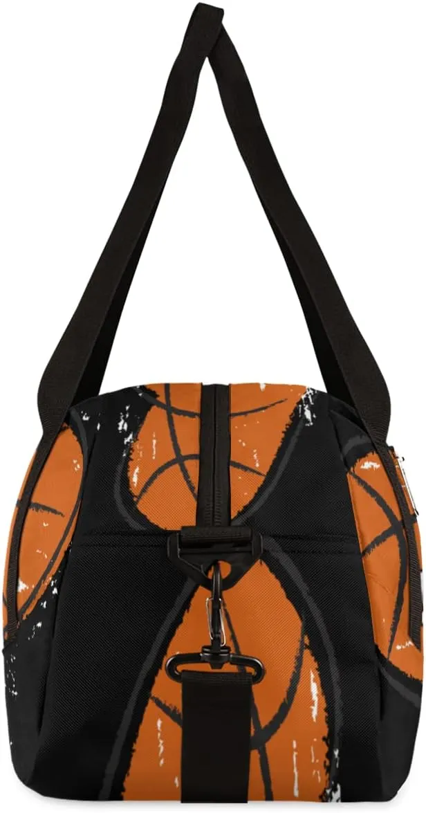 AUUXVA Custom Your Name Heart Shape Basketball Sports Personalized Text Gym Duffle Bag for Kids,Sports Bag for Teens Boys & Girls Small Waterproof Overnight Weekender Carry School Practice Travel Bag