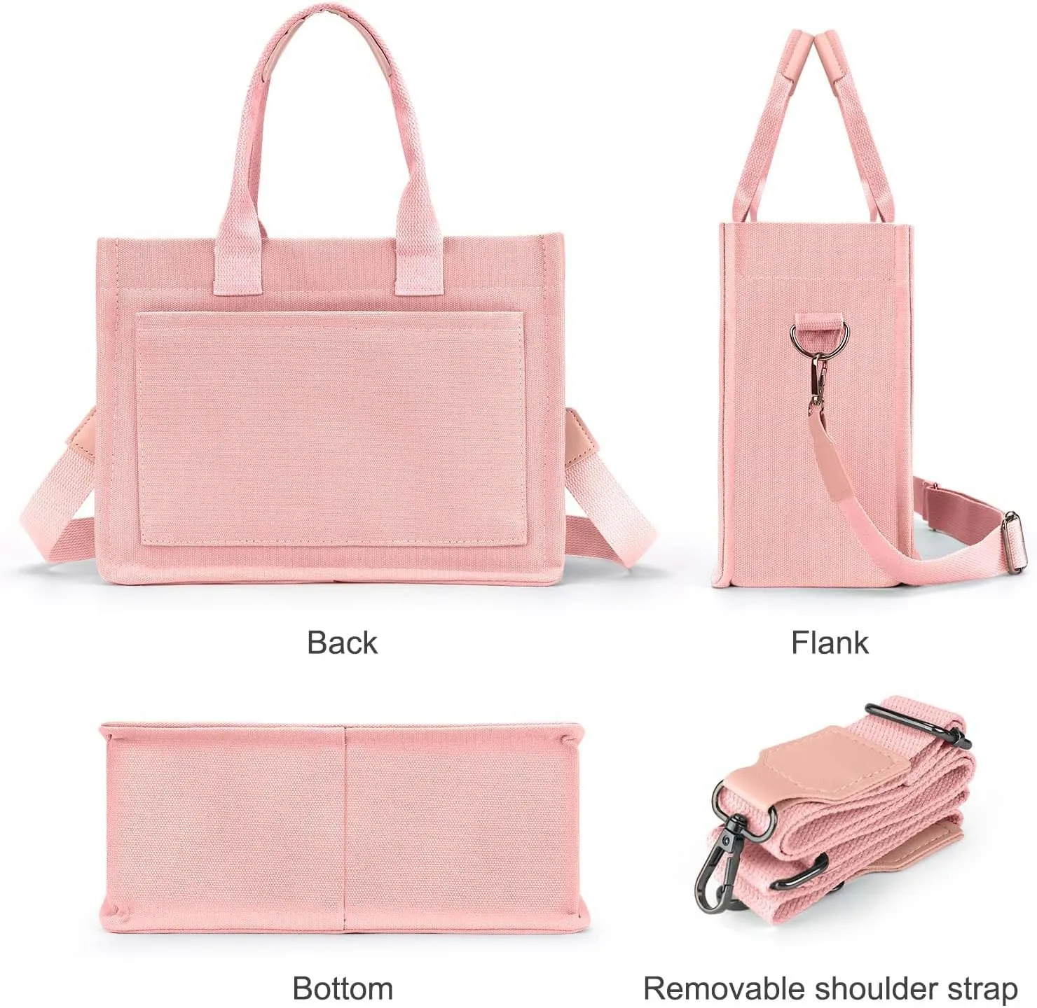 Ayieyill Canvas Tote Bag for Women with Pockets Crossbody Bag Tote Shoulder Handbags Casual Work Bags Everything Tote Bag