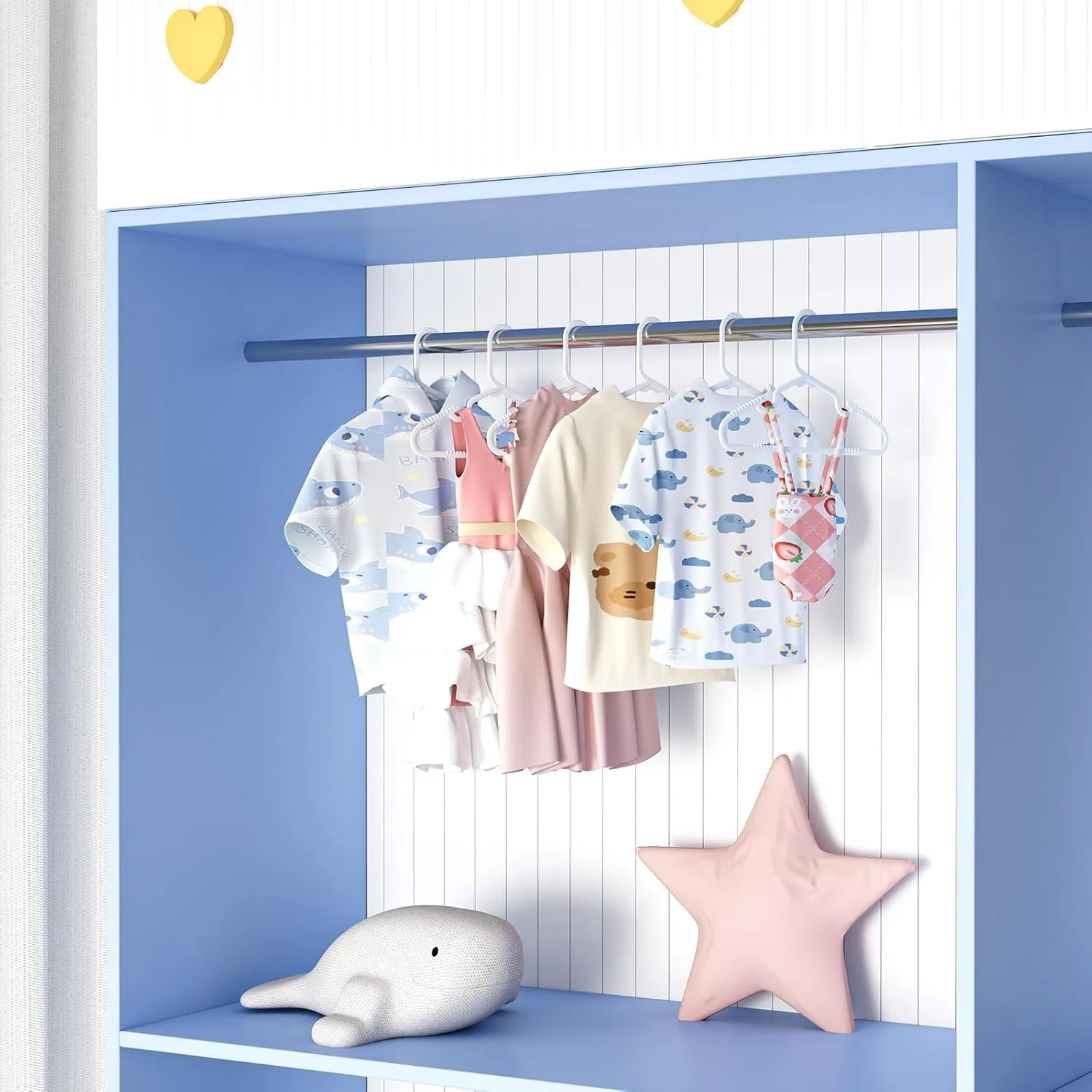 Baby Hangers for Closet, 50 Pack Thin & Hard Plastic Kids Hangers Toddler Hanger for Infant Child Clothing, Childrens Hanger Ideal for Boys and Girls Closets, Pants, Coats, and More, White