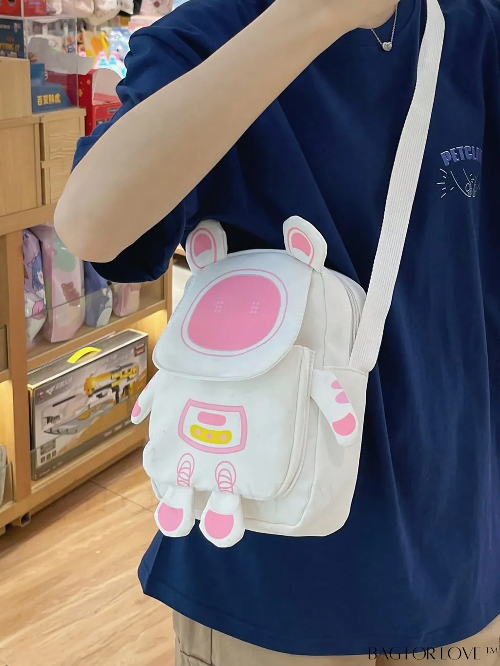 BagForLove - Astronaut-themed Mini Canvas Bag with Zipper - Perfect for Novelty and Style