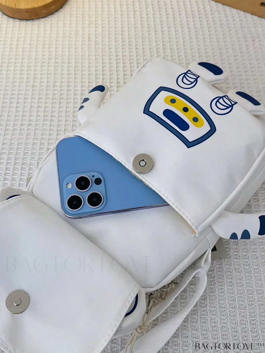 BagForLove - Astronaut-themed Mini Canvas Bag with Zipper - Perfect for Novelty and Style