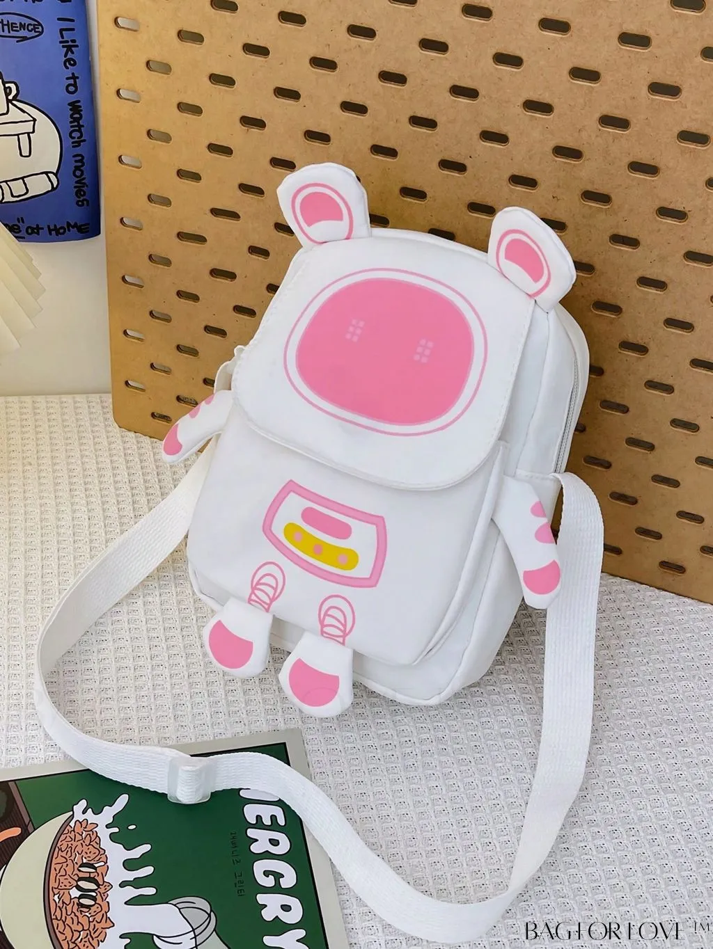 BagForLove - Astronaut-themed Mini Canvas Bag with Zipper - Perfect for Novelty and Style