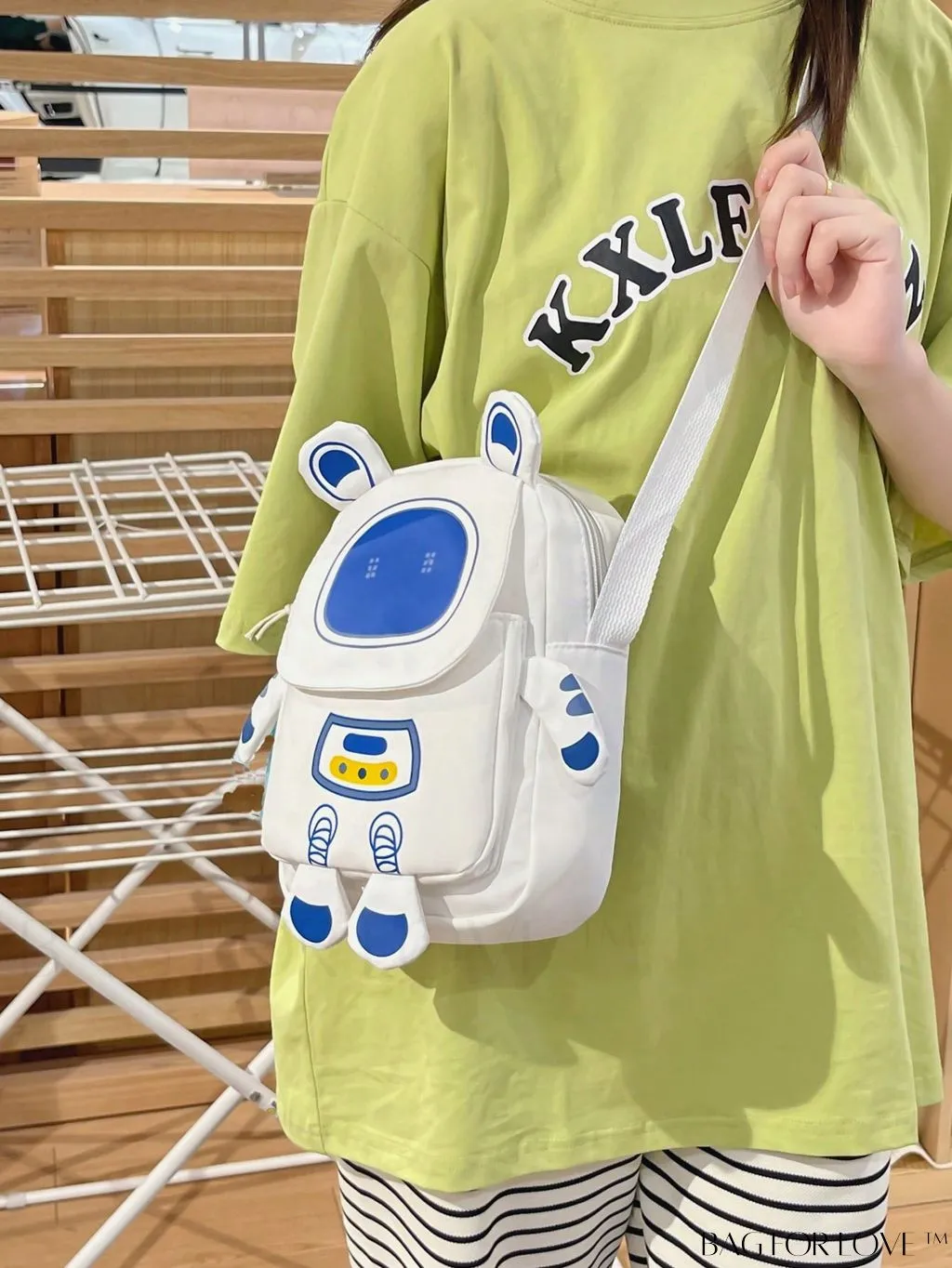 BagForLove - Astronaut-themed Mini Canvas Bag with Zipper - Perfect for Novelty and Style