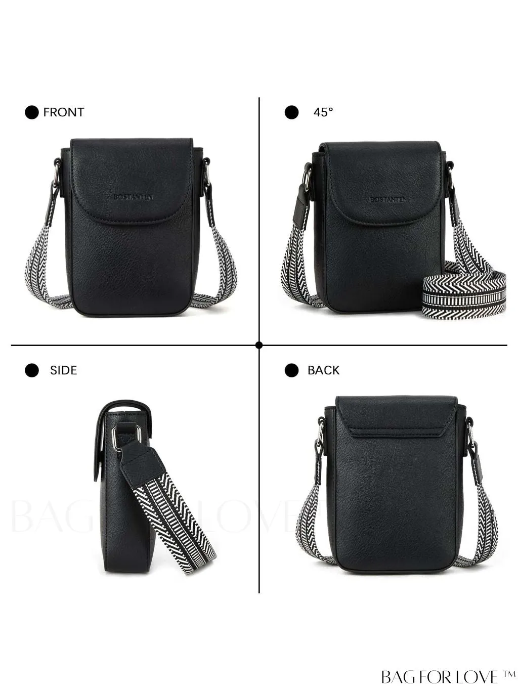 BagForLove - BOSTANTEN Stylish Leather Phone Wallet Crossbody Bags with Adjustable Guitar Strap for Women