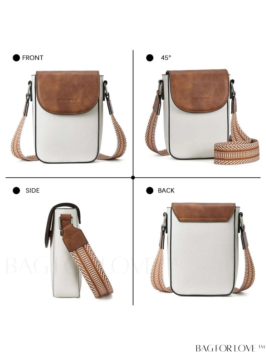 BagForLove - BOSTANTEN Stylish Leather Phone Wallet Crossbody Bags with Adjustable Guitar Strap for Women