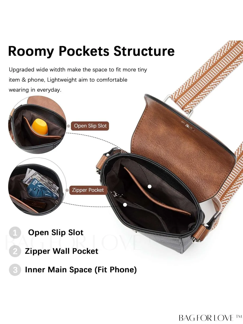 BagForLove - BOSTANTEN Stylish Leather Phone Wallet Crossbody Bags with Adjustable Guitar Strap for Women