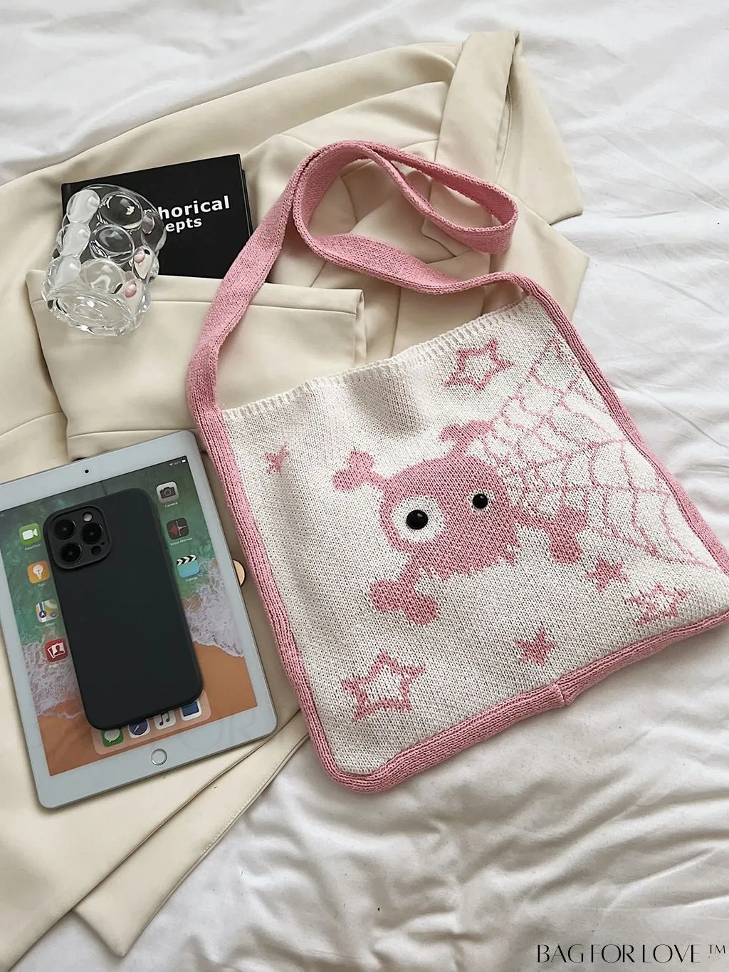 BagForLove - Chic Crochet Crossbody Bag featuring Cartoon Animal Print