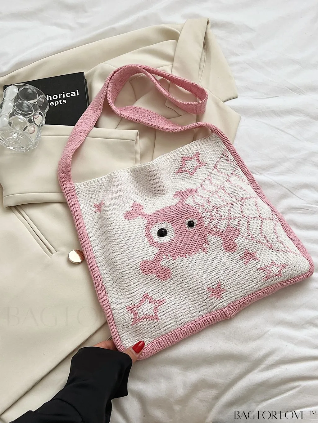 BagForLove - Chic Crochet Crossbody Bag featuring Cartoon Animal Print