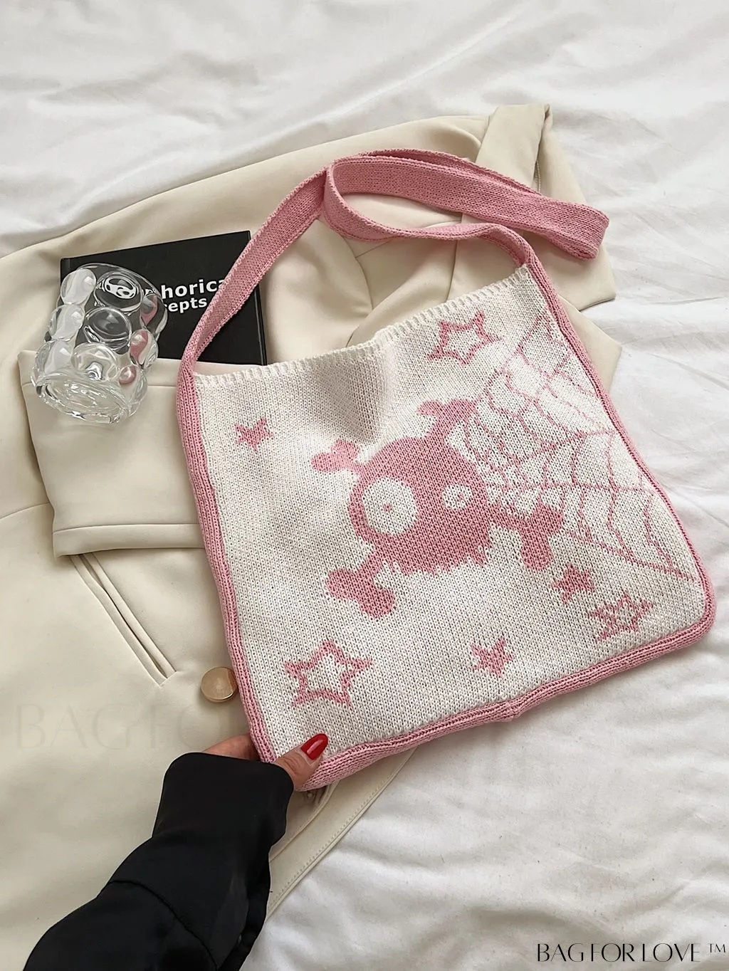 BagForLove - Chic Crochet Crossbody Bag featuring Cartoon Animal Print