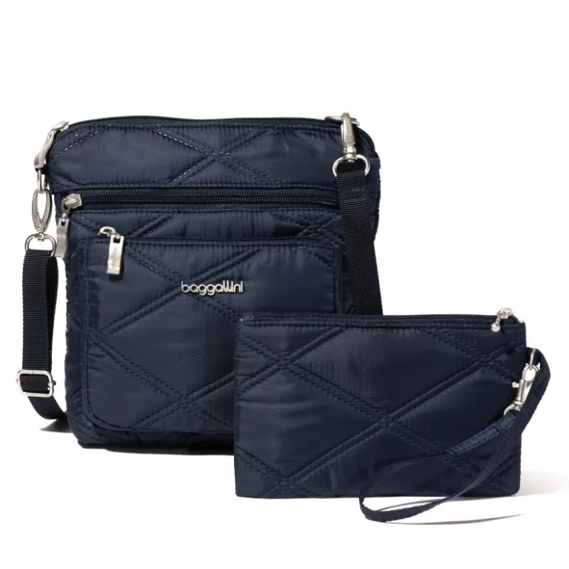 Baggallini Pocket Crossbody – French Navy Quilt