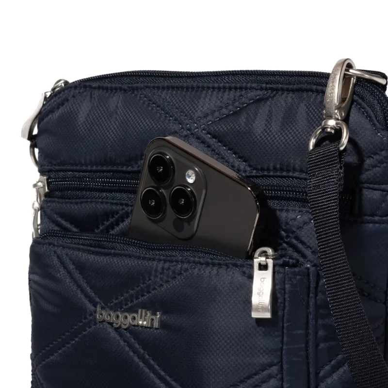 Baggallini Pocket Crossbody – French Navy Quilt