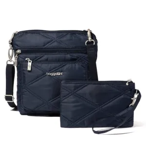 Baggallini Pocket Crossbody – French Navy Quilt
