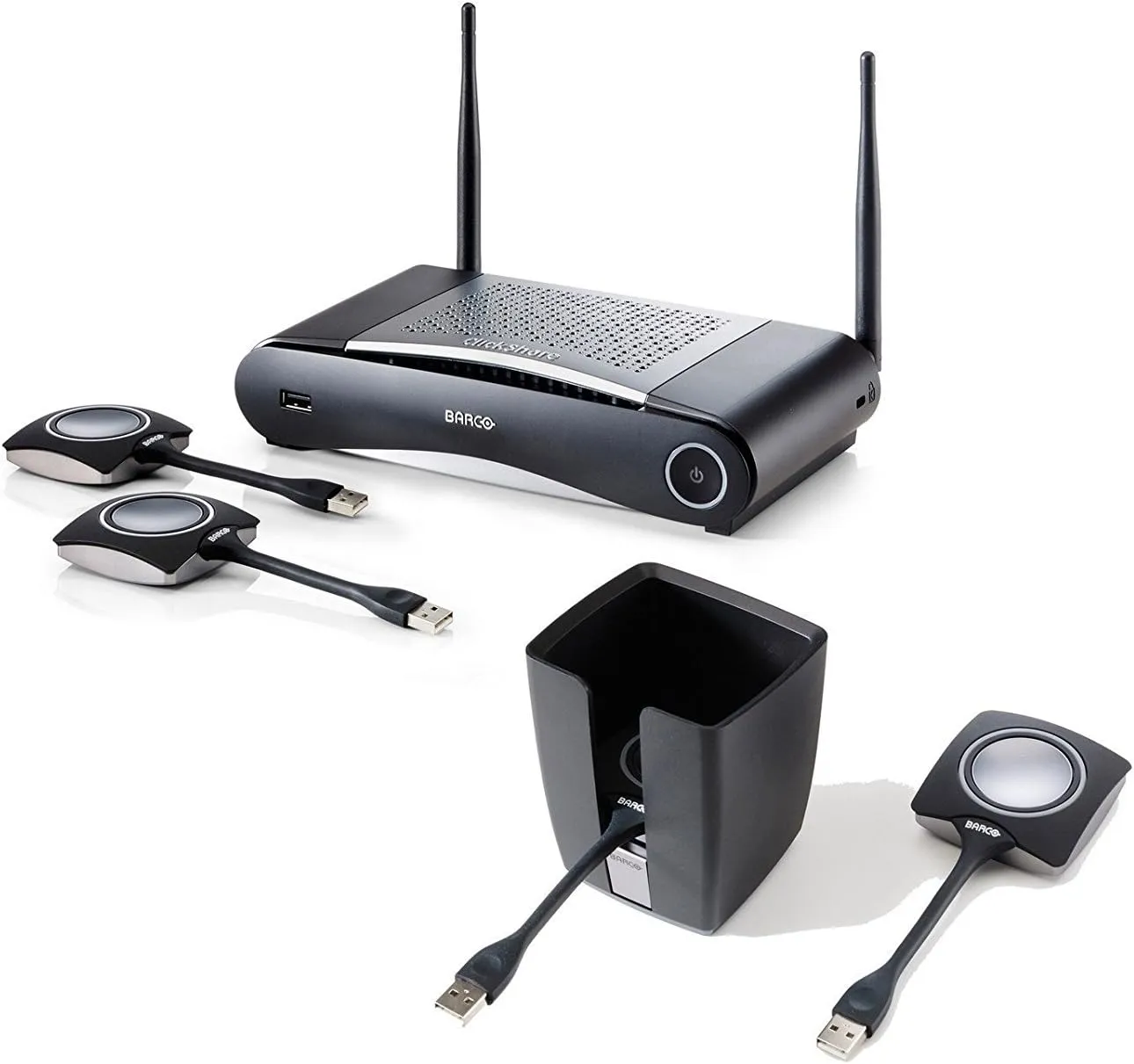 Barco CSE-200 Bundle | Wireless Presentation System with ClickShare Tray and 2 Buttons (Renewed)
