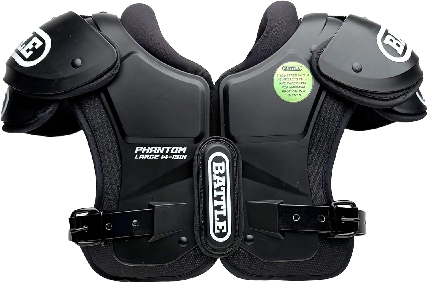 Battle Sports Phantom Football Shoulder Pads, Youth Size, Lightweight Design with Impact Protection