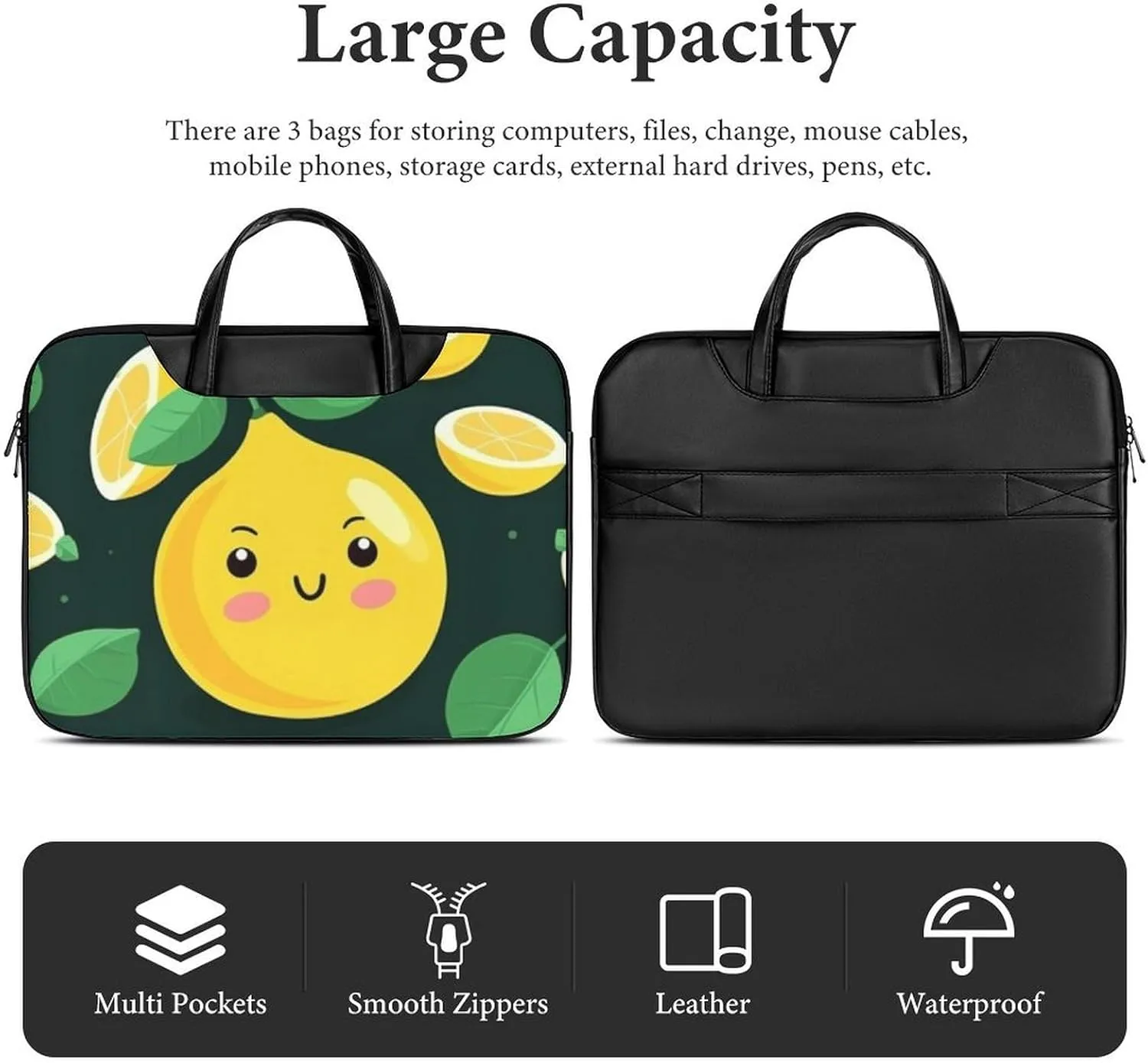 Beach Surfboard Laptop Bag for Women Handheld Leather Computer Bag Laptop Messenger Bag Briefcase