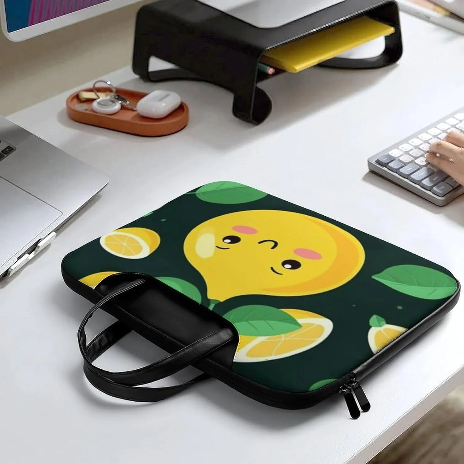 Beach Surfboard Laptop Bag for Women Handheld Leather Computer Bag Laptop Messenger Bag Briefcase