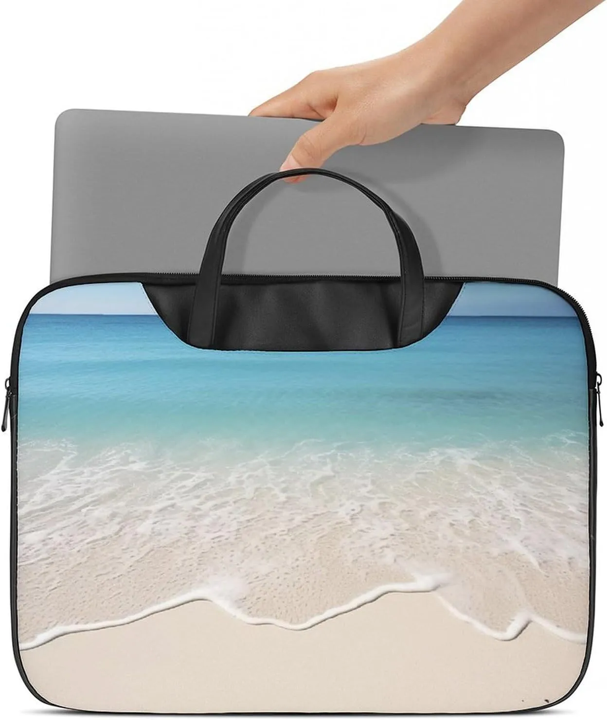Beach Surfboard Laptop Bag for Women Handheld Leather Computer Bag Laptop Messenger Bag Briefcase