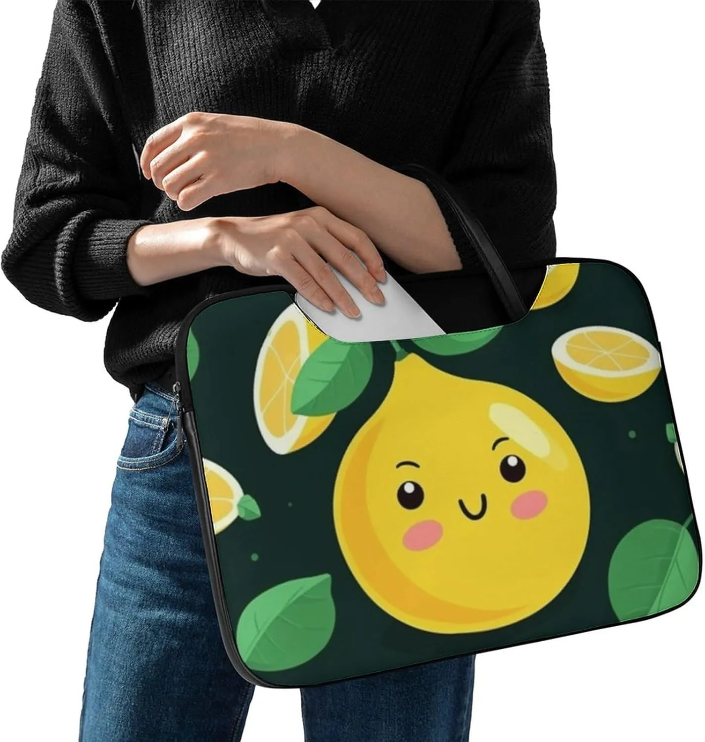 Beach Surfboard Laptop Bag for Women Handheld Leather Computer Bag Laptop Messenger Bag Briefcase