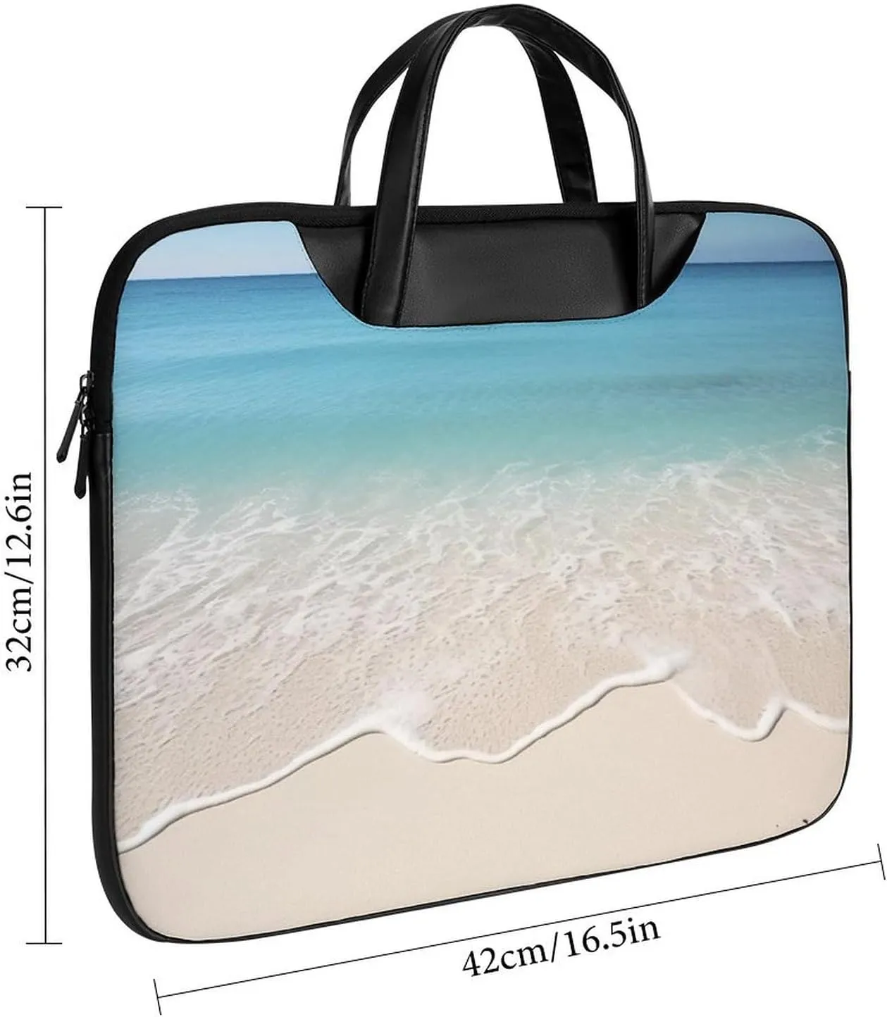 Beach Surfboard Laptop Bag for Women Handheld Leather Computer Bag Laptop Messenger Bag Briefcase