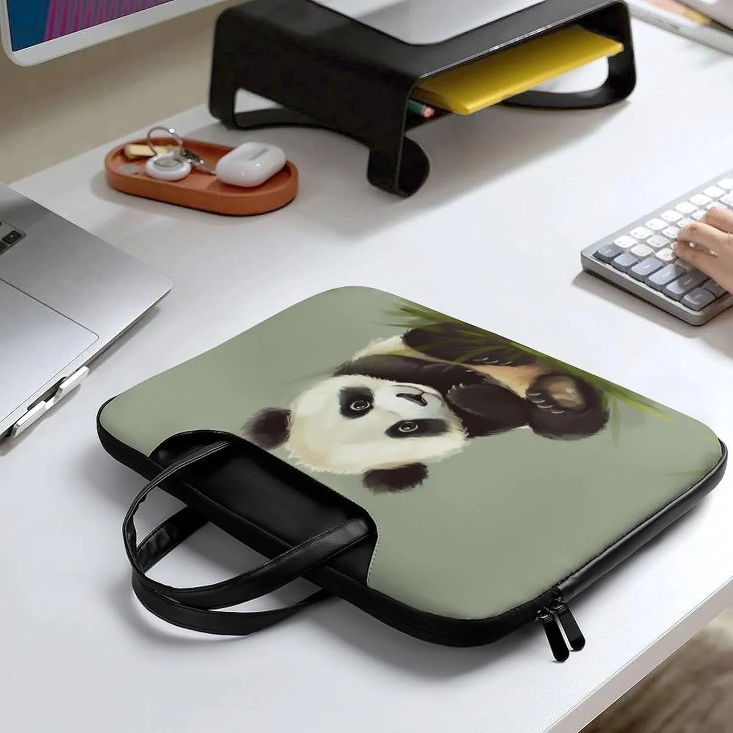 Beautiful Sunflower Laptop Bag for Women Handheld Leather Computer Bag Laptop Messenger Bag Briefcase