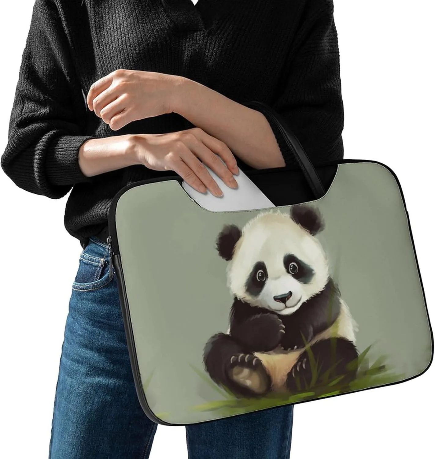 Beautiful Sunflower Laptop Bag for Women Handheld Leather Computer Bag Laptop Messenger Bag Briefcase