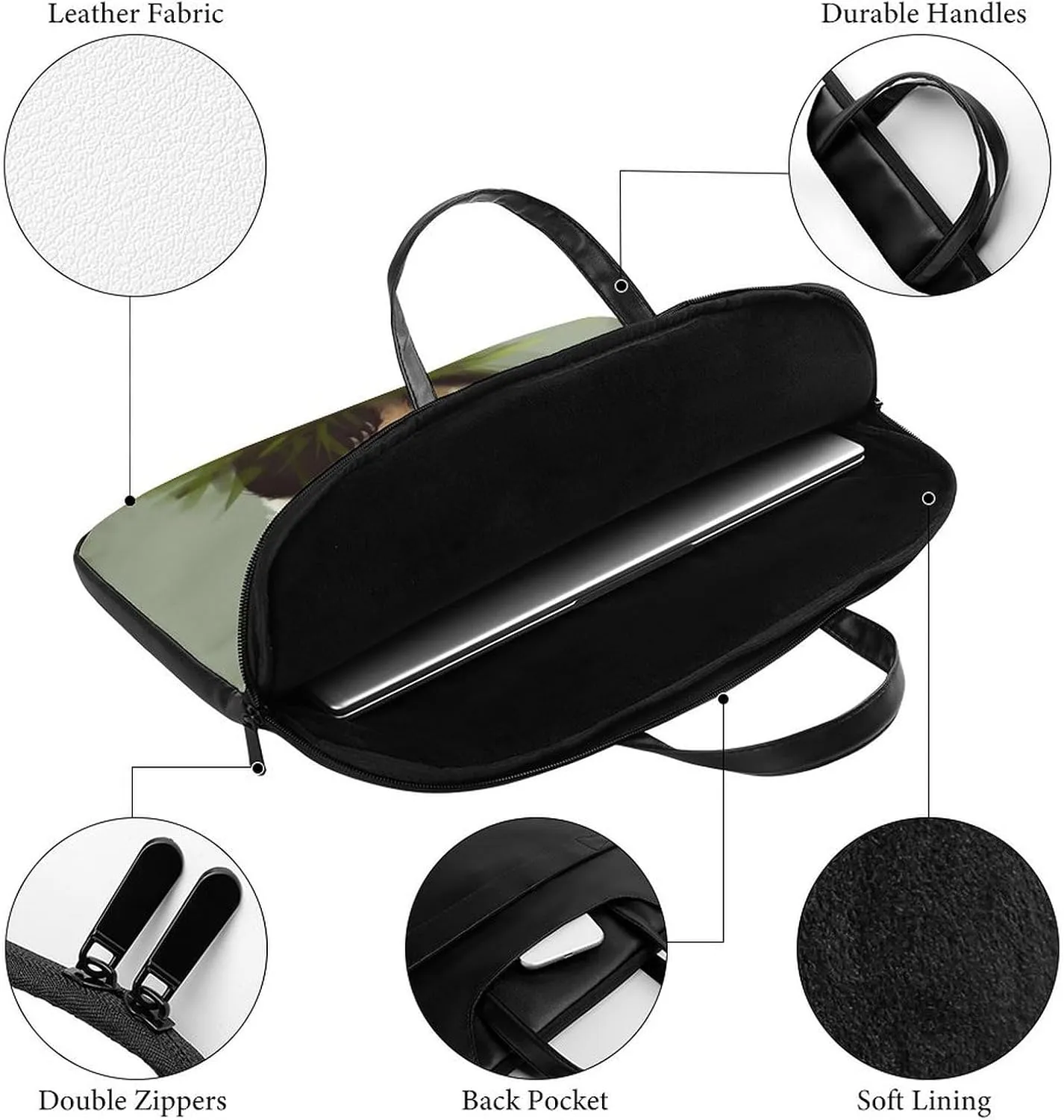 Beautiful Sunflower Laptop Bag for Women Handheld Leather Computer Bag Laptop Messenger Bag Briefcase