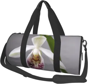 Bell orchid Printed Travel Bag,Round Personal Item Storage bag,Foldie Duffel Bag for Traveling Vacation,Fitness,Sports