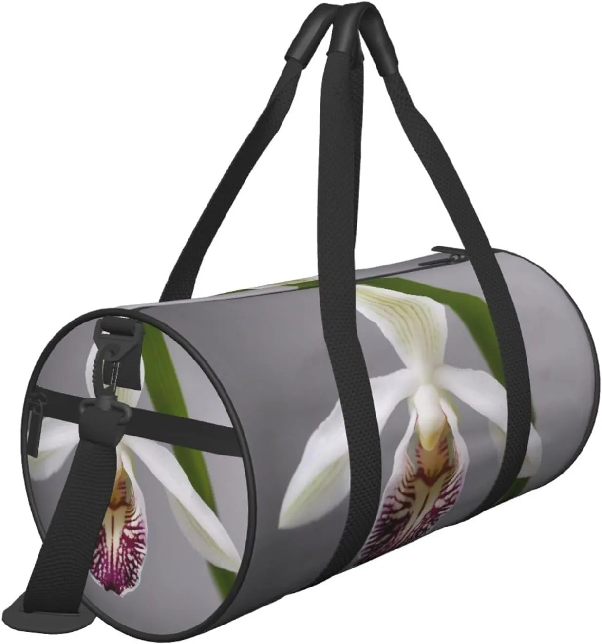 Bell orchid Printed Travel Bag,Round Personal Item Storage bag,Foldie Duffel Bag for Traveling Vacation,Fitness,Sports